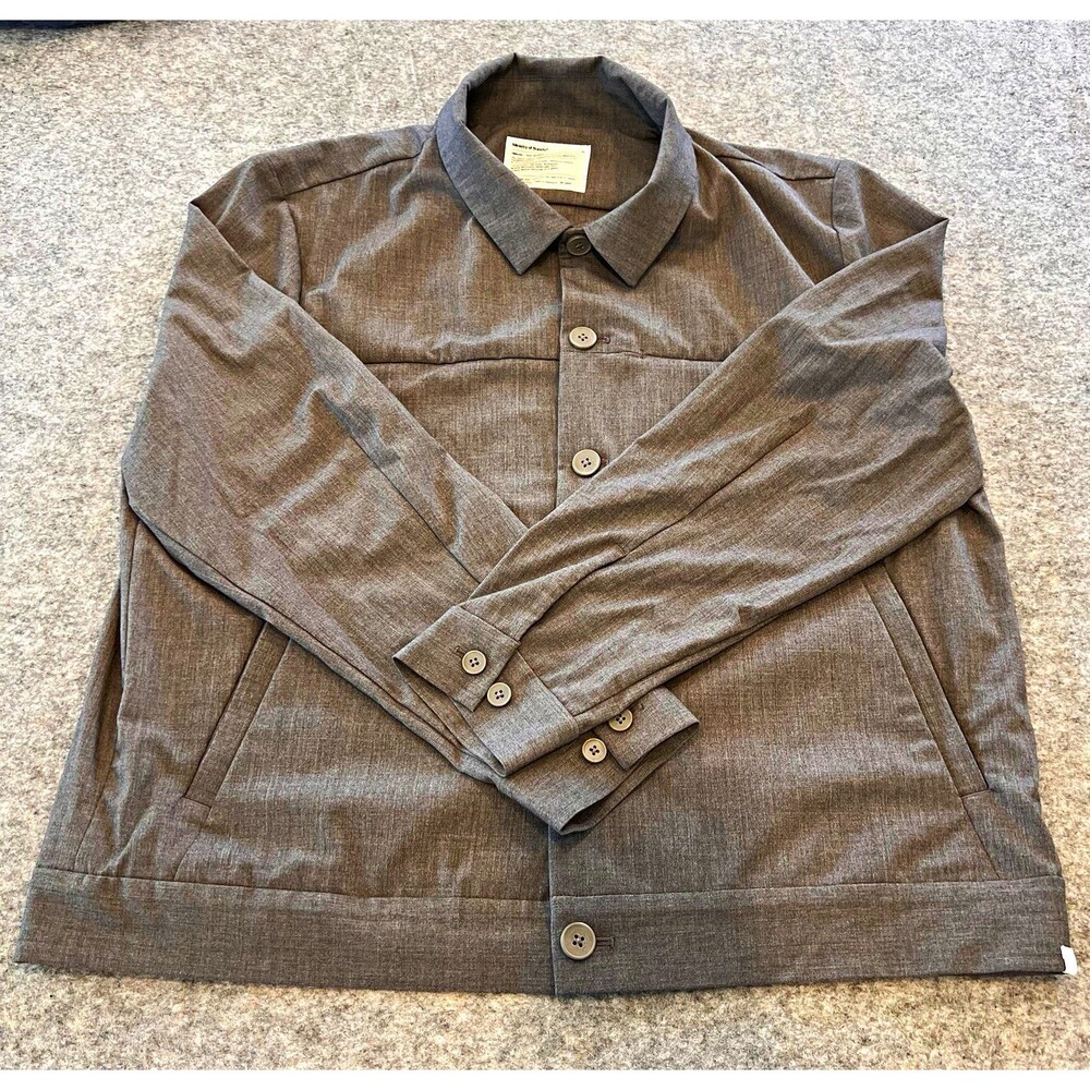 Ministry of Supply Gray Button Front Point Collar Stretch Jacket Men's XL